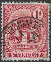 St Vincent 1909 Pax Et Justitia  SG 103 Fine Used
