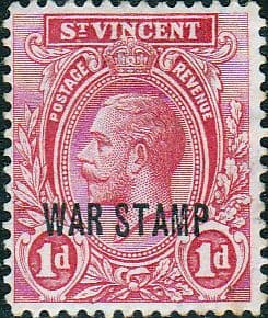 St Vincent 1916 King George V War Tax SG 127 Fine Mint