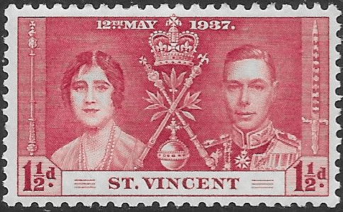 St Vincent 1937 King George VI Coronation SG 147 Fine Mint