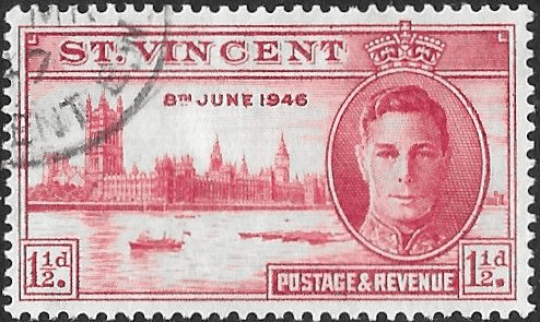 St Vincent 1946 King George VI Victory SG 160 Fine Used