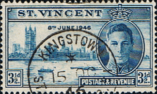 St Vincent 1946 King George VI Victory SG 161 Fine Used
