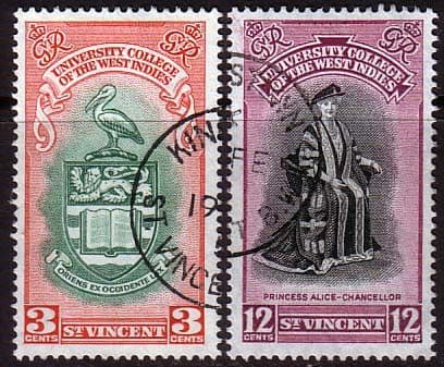 St Vincent 1951 British West Indies University College Set Fine Used