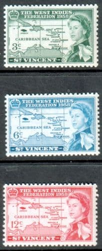 St Vincent 1958 B W I Federation Set Fine Mint