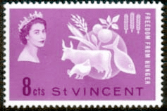 St Vincent 1963 Freedom From Hunger Fine Mint