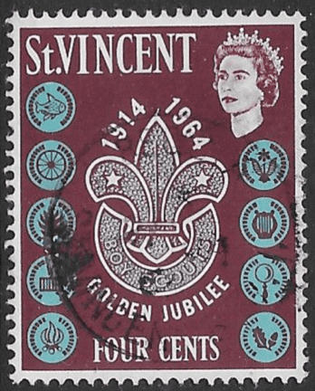 St Vincent 1964 Scout Jubilee SG 222 Fine Used