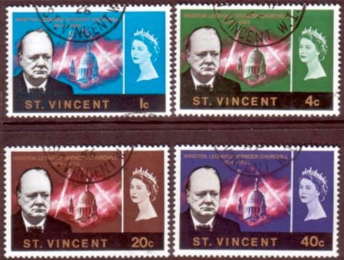 St Vincent 1966 Churchill Set Fine Used