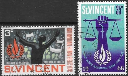 St Vincent 1968 Human Rights Set Fine Used