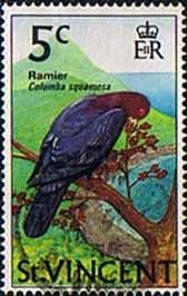 St Vincent 1970 Birds SG 290 Red-necked Pigeon Fine Used