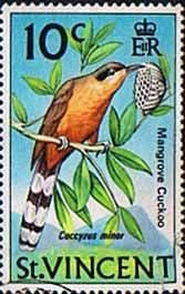 St Vincent 1970 Birds SG 293 Mangrove cuckoo Fine Used