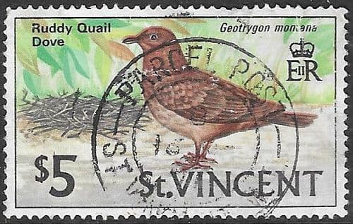 St Vincent 1970 Birds SG 300 Ruddy Quail Dove Fine Used