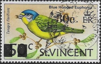 St Vincent 1973 Birds SG 380 surch Fine Used