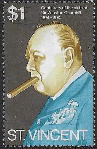 St Vincent 1974 Centenary of Sir Winston Churchill SG 406 Fine Used