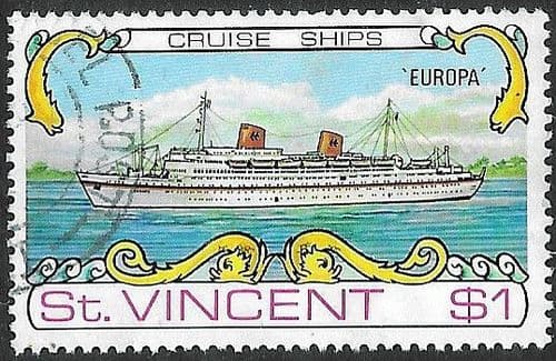 St Vincent 1974 Cruise Ships SG 390 Fine Used