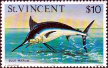 St Vincent 1975 Fish SG 443 Blue Marlin Fish Fine Mint