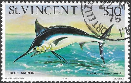 St Vincent 1975 Fish SG 443 Blue Marlin Fish Fine Used