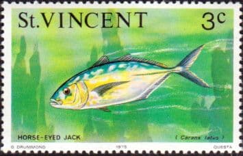 St Vincent 1975 Marine life SG 424 Yellow jack Fish Fine Mint