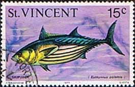 St Vincent 1975 Marine life SG 432 Skipjack Tuna Fine Used