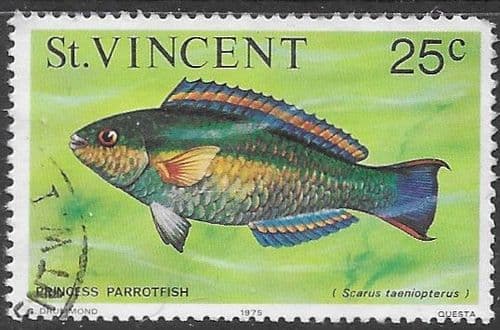 St Vincent 1975 Marine life SG 434 Princess parrotfish Fine Used