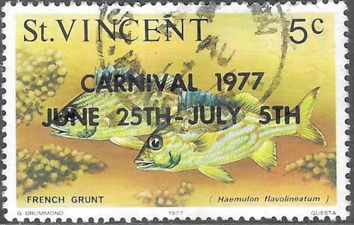 St Vincent 1977 Kingston Carnival SG 531 French Grunt Overprint Fine Used