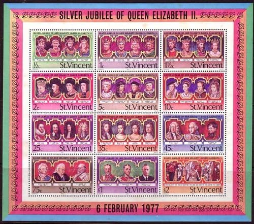 St Vincent 1977 Royal Silver Jubilee Mini Sheet Fine Mint