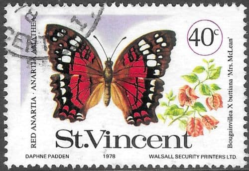 St Vincent 1978 Butterflies and Bougainvilleas SG 553 Fine Used