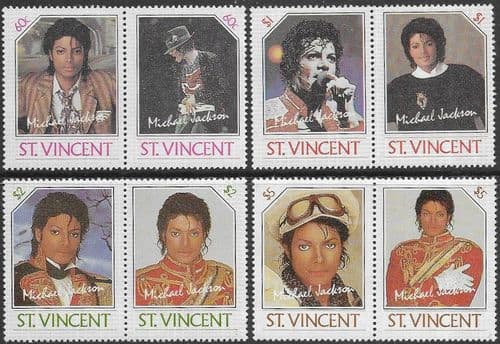 St Vincent 1985 Leaders of the World. Michael Jackson Set Fine Mint