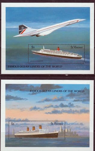 St Vincent 1989 Ocean Liners Set of Miniature Sheets Fine Mint