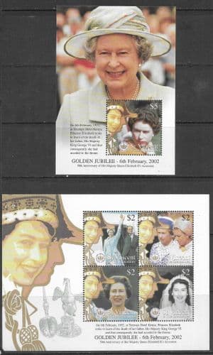 St Vincent 2002 Golden Jubilee Miniature Sheets Fine Mint