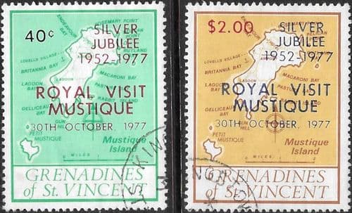 St Vincent Grenadines 1977 Royal Visit Set Fine Used
