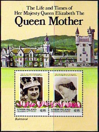 St Vincent Grenadines Union Island 1985 Queen Mother Life and Times Miniature Sheet Fine Mint