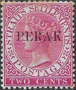 State of Perak 1884 Queen Victoria Straits Settlement Overprinted SG 17 Fine Mint
