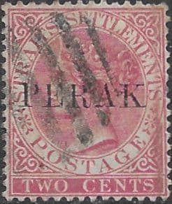 State of Perak 1884 Queen Victoria Straits Settlement Overprinted SG 17 Fine Used