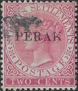 State of Perak 1884 Queen Victoria Straits Settlement Overprinted SG 19 Fine Used