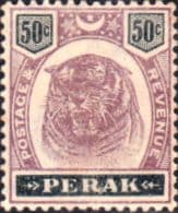 State of Perak 1895 Tiger SG 74 Fine Used