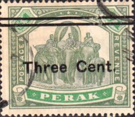 State of Perak 1900 Surcharged Tiger SG 86 Fine Used