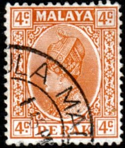 State of Perak 1935 Sultan Iskandar SG 90 Fine Used