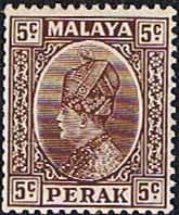 State of Perak 1935 Sultan Iskandar SG 91 Fine Mint