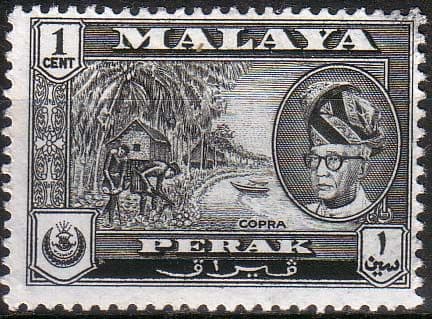 State of Perak 1957 SG 150 Copra Fine Mint