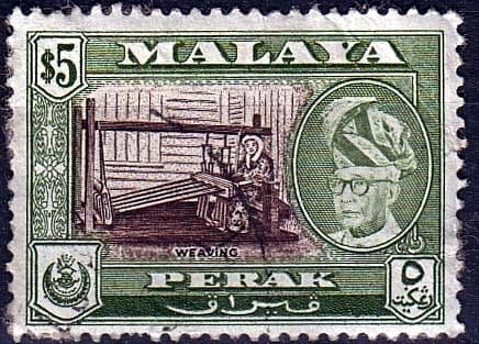 State of Perak 1957 SG 161 Weaving Fine Used