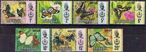 State of Perak 1971 Butterflies Set Fine Mint