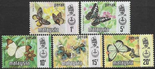 State of Perak 1977 Butterflies Set Fine Mint