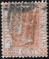 Straits Settlements 1867 Queen Victoria SG 18 Fine Used