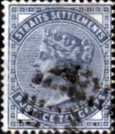 Straits Settlements 1882 Queen Victoria SG 49 Fine Used