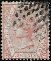 Straits Settlements 1892 Queen Victoria SG 69 Fine Used