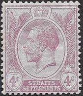 Straits Settlements 1912 King George V SG 197c Fine Mint