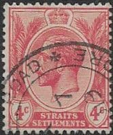 Straits Settlements 1912 King George V SG 198 Fine Used