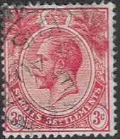 Straits Settlements 1912 King George V SG196a Fine Used