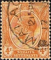 Straits Settlements 1921 King George V Head SG 224 Fine Used