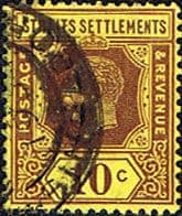 Straits Settlements 1921 King George V Head SG 231b Fine Used
