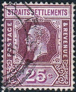 Straits Settlements 1921 King George V SG 234b Fine Used